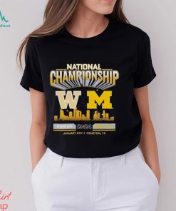 Michigan Wolverines vs. Washington Huskies College Football Playoff 2024 National Championship Game Head to Head Skyline T Shirt