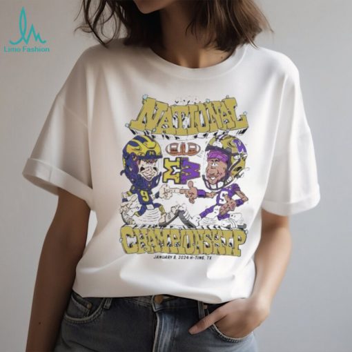 Michigan vs Washington caricature cartoon 2024 shirt