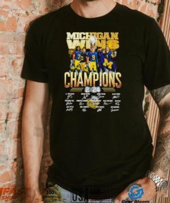Michigan wins CFP National Champions 2024 player signatures logo shirt