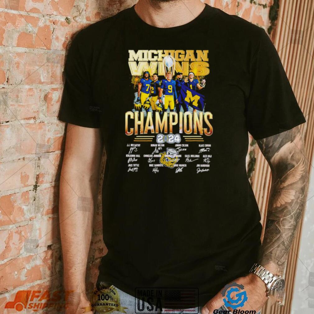 Michigan wins CFP National Champions 2024 player signatures logo shirt Michigan wins CFP National Champions 2024 player signatures logo shirt