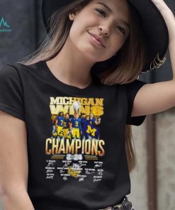 Michigan wins CFP National Champions 2024 player signatures logo shirt