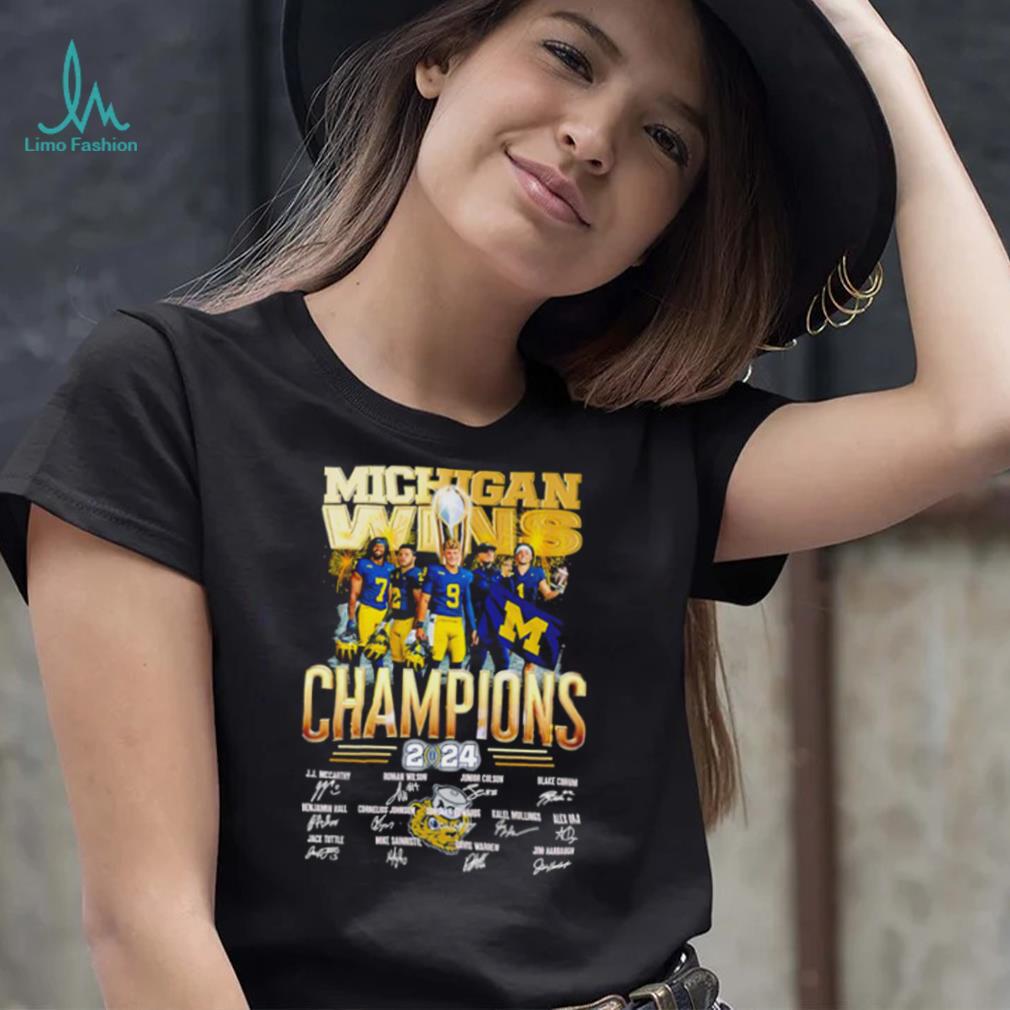 Michigan wins CFP National Champions 2024 player signatures logo shirt Michigan wins CFP National Champions 2024 player signatures logo shirt