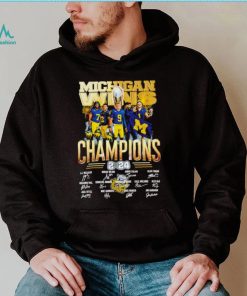 Michigan wins CFP National Champions 2024 player signatures logo shirt