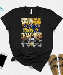 Michigan wins CFP National Champions 2024 player signatures logo shirt