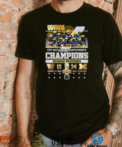 Michigan wins CFP National Championships Washington 13 34 Michigan players logo shirt
