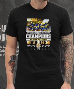 Michigan wins CFP National Championships Washington 13 34 Michigan players logo shirt