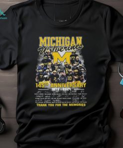 Michigan wolverines 145th anniversary 1879 2024 thank you for the memories signatures shirt
