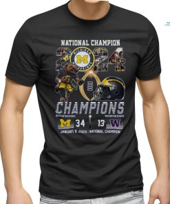 Michigan wolverines national champions 2024 champions michigan wolverines and washington huskies 34 13 shirt