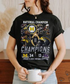 Michigan wolverines national champions 2024 champions michigan wolverines and washington huskies 34 13 shirt