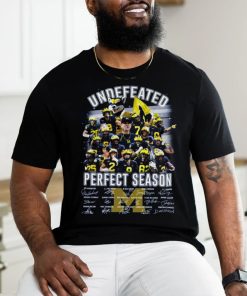 Michigan wolverines undefeated perfect season team player signature shirt