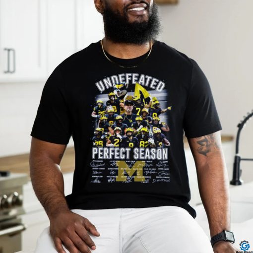 Michigan wolverines undefeated perfect season team player signature shirt