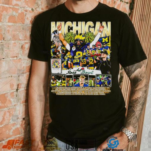 Michigan – rose bowl blake corum rushed for a 17 yard touchdown on the second snap of overtime shirt