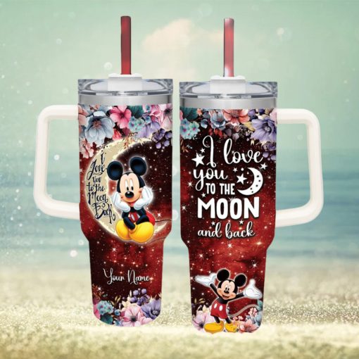 Mickey Customized 40 Oz Tumbler I Love You To The Moon and Back