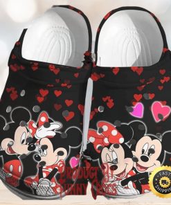 Mickey Minnie Pattern Hearts Valentines Crocs