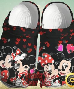 Mickey Minnie Pattern Hearts Valentines Crocs