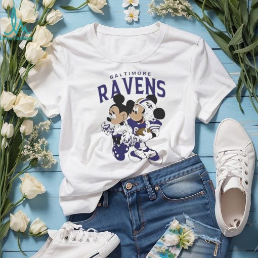 Mickey Mouse And Minnie Mouse Baltimore Ravens Shirt