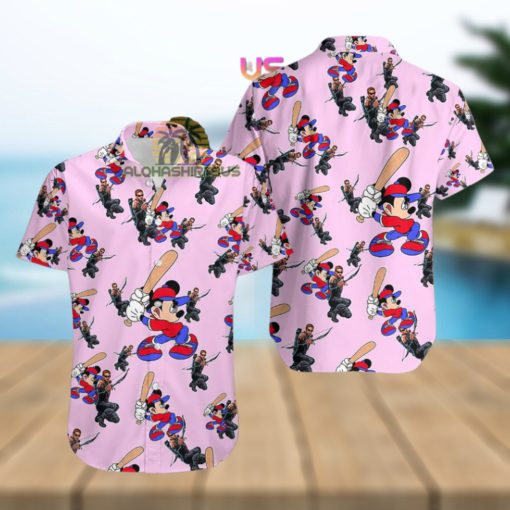 Mickey Mouse Baseball Marvels Hawkeye Bears Hawaiian Shirt