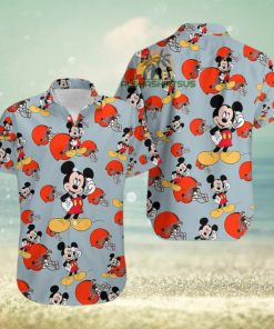 Mickey Mouse Call Phone Cleveland Browns Grey Tacky Hawaiian Shirt