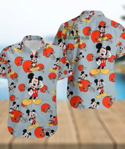 Mickey Mouse Call Phone Cleveland Browns Grey Tacky Hawaiian Shirt