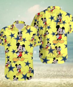 Mickey Mouse Call Phone Dallas Cowboys Yellow Famous Hawaiian Shirts