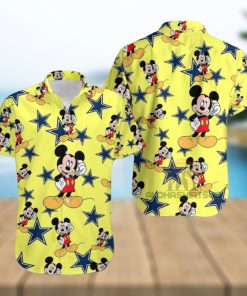 Mickey Mouse Call Phone Dallas Cowboys Yellow Famous Hawaiian Shirts