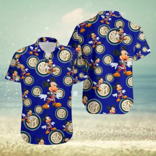Mickey Mouse Character Inter Milan Navy Hawaiian Shirt