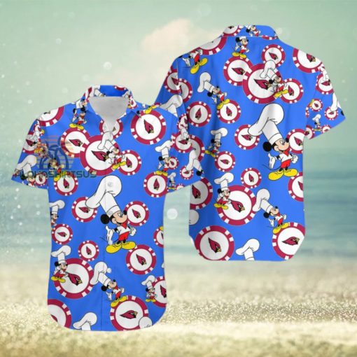 Mickey Mouse Chef Arizona Cardinals Royal Blue Hawaiian Shirt