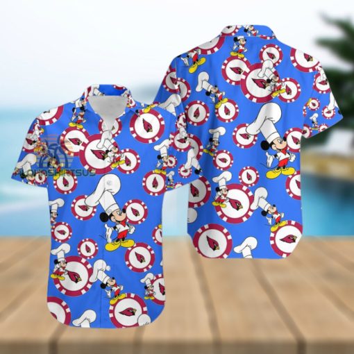 Mickey Mouse Chef Arizona Cardinals Royal Blue Hawaiian Shirt