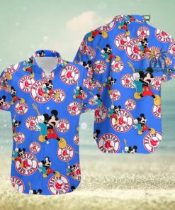 Mickey Mouse Electric Guitar Boston Red Sox Royal Blue Original Hawaiian Shirt