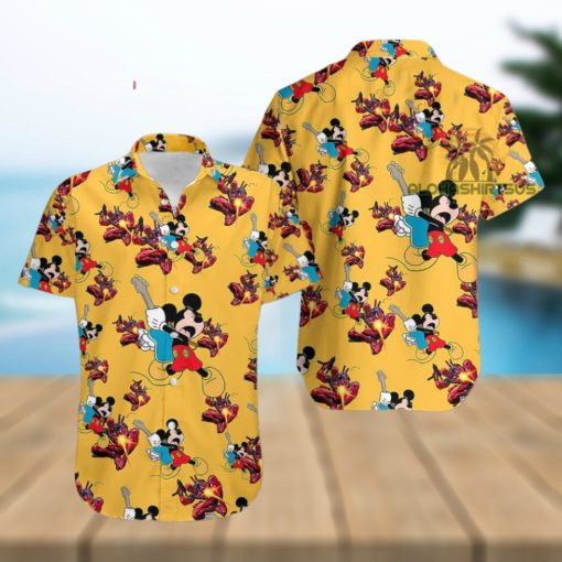 Mickey Mouse Electric Guitar Marvel Deadpool Mens Hawaiian Style Shirts