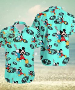 Mickey Mouse Electric Guitar San Francisco 49Ers Light Blue His And Hers Hawaiian Shirts