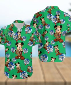 Mickey Mouse Explorer Segasonic The Hedgehog Irish Green Vintage Aloha Hawaiian Shirt