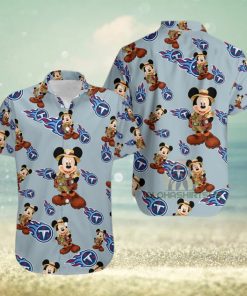 Mickey Mouse Explorer Tennessee Titans Grey Tropical Hawaiian Shirt