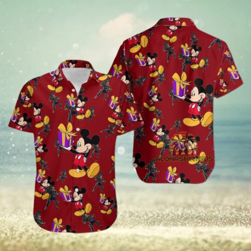 Mickey Mouse Gift Box Cable Marvel Comic Hawaiian Shirt