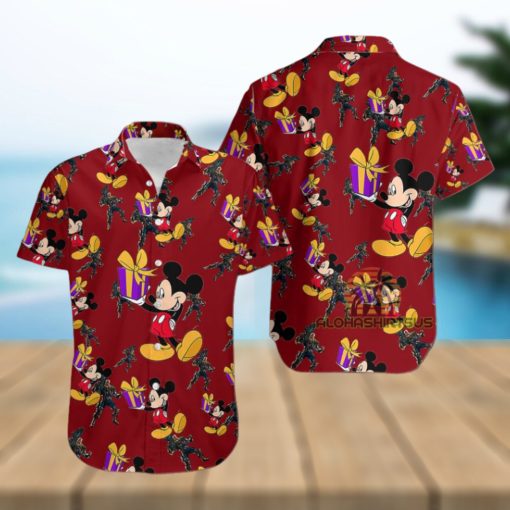 Mickey Mouse Gift Box Cable Marvel Comic Hawaiian Shirt