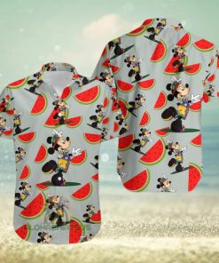 Mickey Mouse Hula Watermelon Grey 80S Hawaiian Shirt