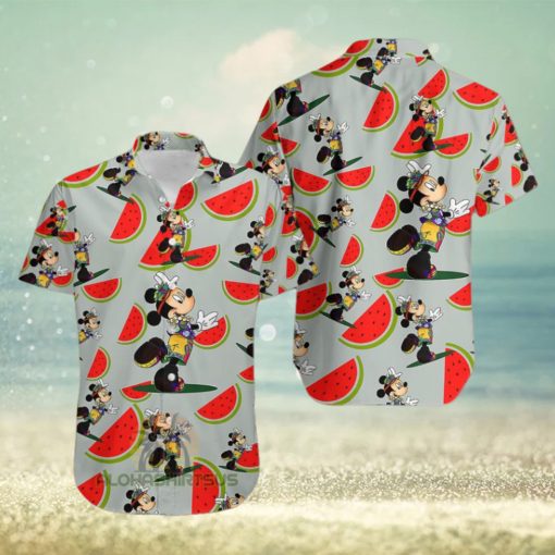 Mickey Mouse Hula Watermelon Grey 80S Hawaiian Shirt