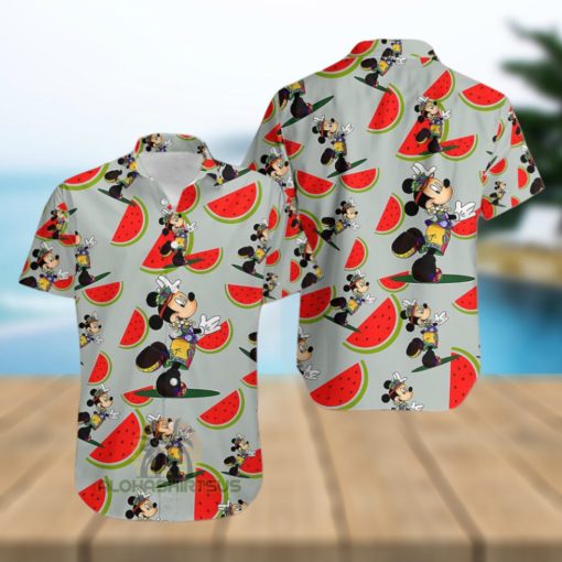 Mickey Mouse Hula Watermelon Grey 80S Hawaiian Shirt