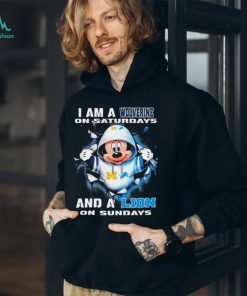 Mickey Mouse I Am A Michigan Wolverines On Saturdays And A Lion On Sundays Shirt
