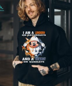 Mickey Mouse I Am A Texas Longhorns On Saturdays And A Cowboy On Sundays Shirt
