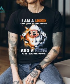 Mickey Mouse I Am A Texas Longhorns On Saturdays And A Cowboy On Sundays Shirt