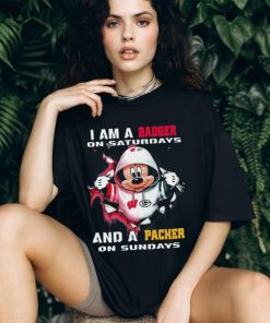Mickey Mouse I Am A Wisconsin Badgers On Saturdays And A Packer On Sundays Shirt