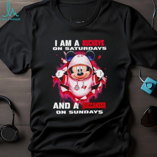 Mickey Mouse I am a Buckeye on Saturdays and a Buccaneer on Sundays shirt