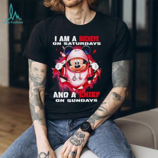 Mickey Mouse I am a Buckeye on Saturdays and a Chief on Sundays shirt
