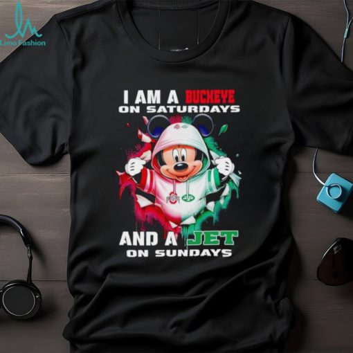 Mickey Mouse I am a Buckeye on Saturdays and a Jet on Sundays shirt