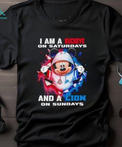Mickey Mouse I am a Buckeye on Saturdays and a Lion on Sundays shirt
