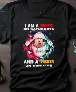 Mickey Mouse I am a Buckeye on Saturdays and a Packer on Sundays shirt