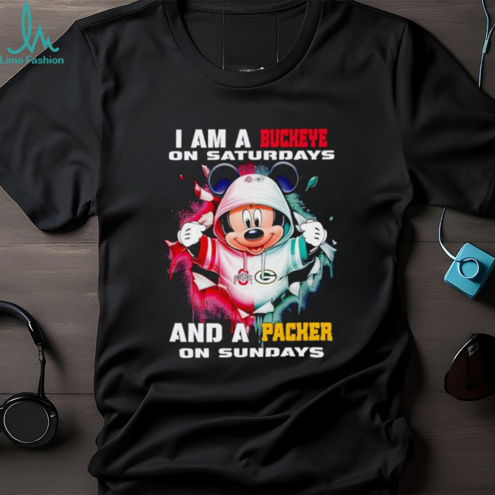 Mickey Mouse I am a Buckeye on Saturdays and a Packer on Sundays shirt Mickey Mouse I am a Buckeye on Saturdays and a Packer on Sundays shirt