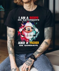 Mickey Mouse I am a Buckeye on Saturdays and a Packer on Sundays shirt