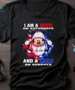 Mickey Mouse I am a Buckeye on Saturdays and a Ram on Sundays shirt